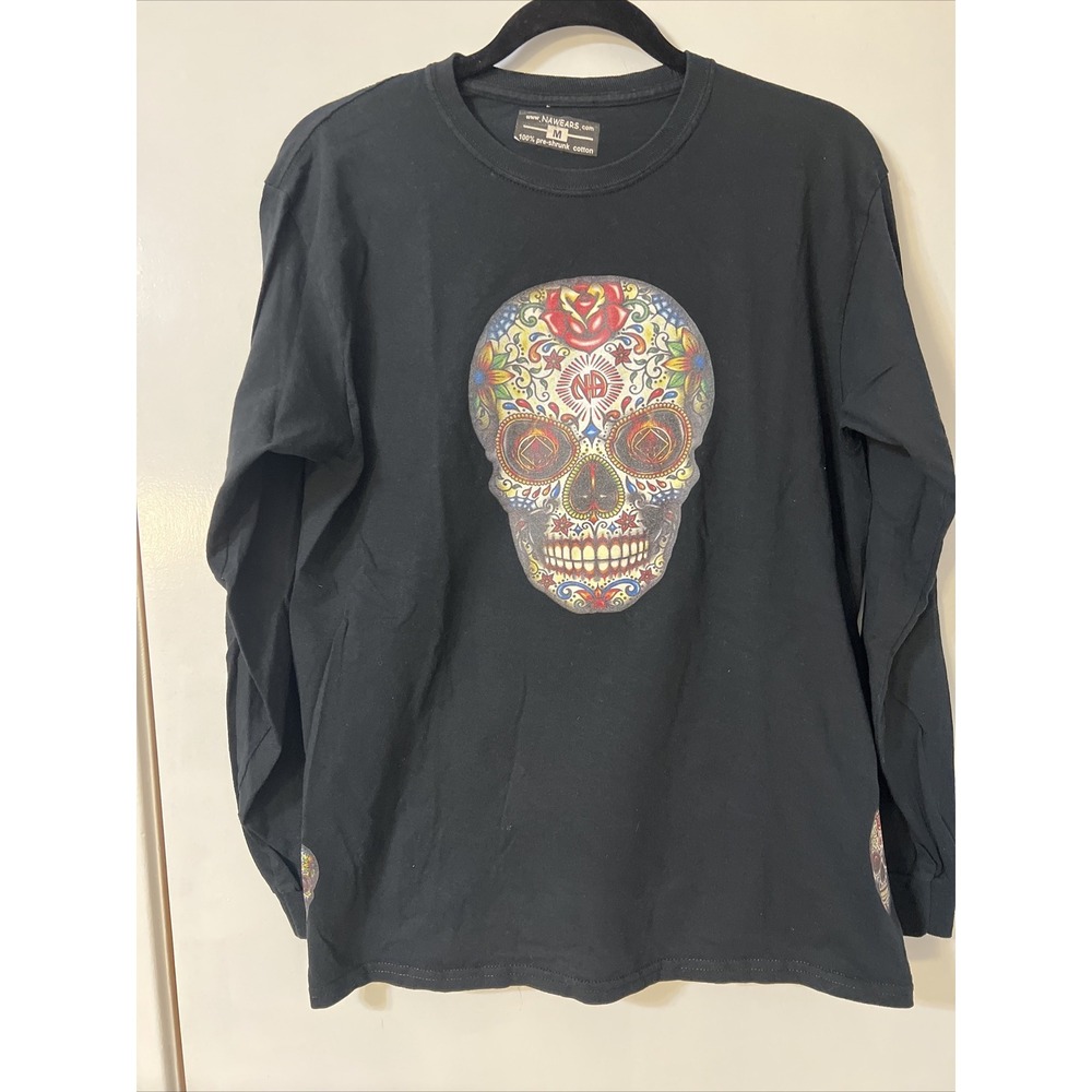 Narcotics Anonymous Black Nawears SUGAR SKULL Medium Long Sleeve T-shirt